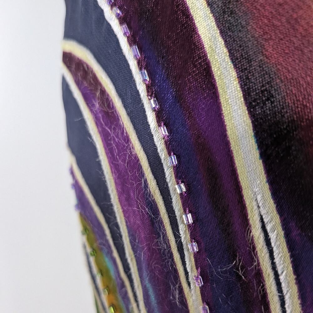 Vintage Cache Prom Dress Maxi Gown 4 Multi Silk Y2K Glam Guest Evening Formal - Picture 16 of 16